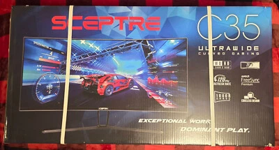 Monitor para jogos SCEPTRE C35 ultrawide curvo QHD C355-3440UN - Imagem 1 de 4