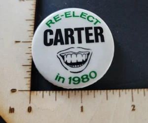 Re-elect Carter in '80 - Jimmy Carter - Presidential campaign pinback button - Picture 1 of 2