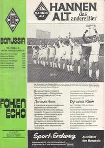 20.4.77 Borussia Monchengladbach Dynamo Kiev Kyiv USSR Russia Ukraine Germany - Picture 1 of 1