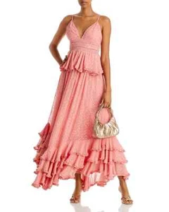 Rococo Sand L64401 Womens Peach Metallic Ruffled Maxi Dress Size XXL - Picture 1 of 6