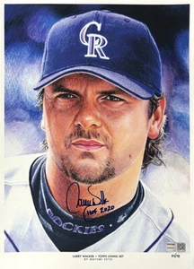 Larry Walker Signed Autographed Topps Living Set Art Print HOF 2020 TRISTAR - Picture 1 of 1