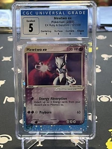 🟣 Mewtwo ex, #101, EX Ruby & Sapphire, Holo, Pokemon 2003, CGC 5 - Picture 1 of 2