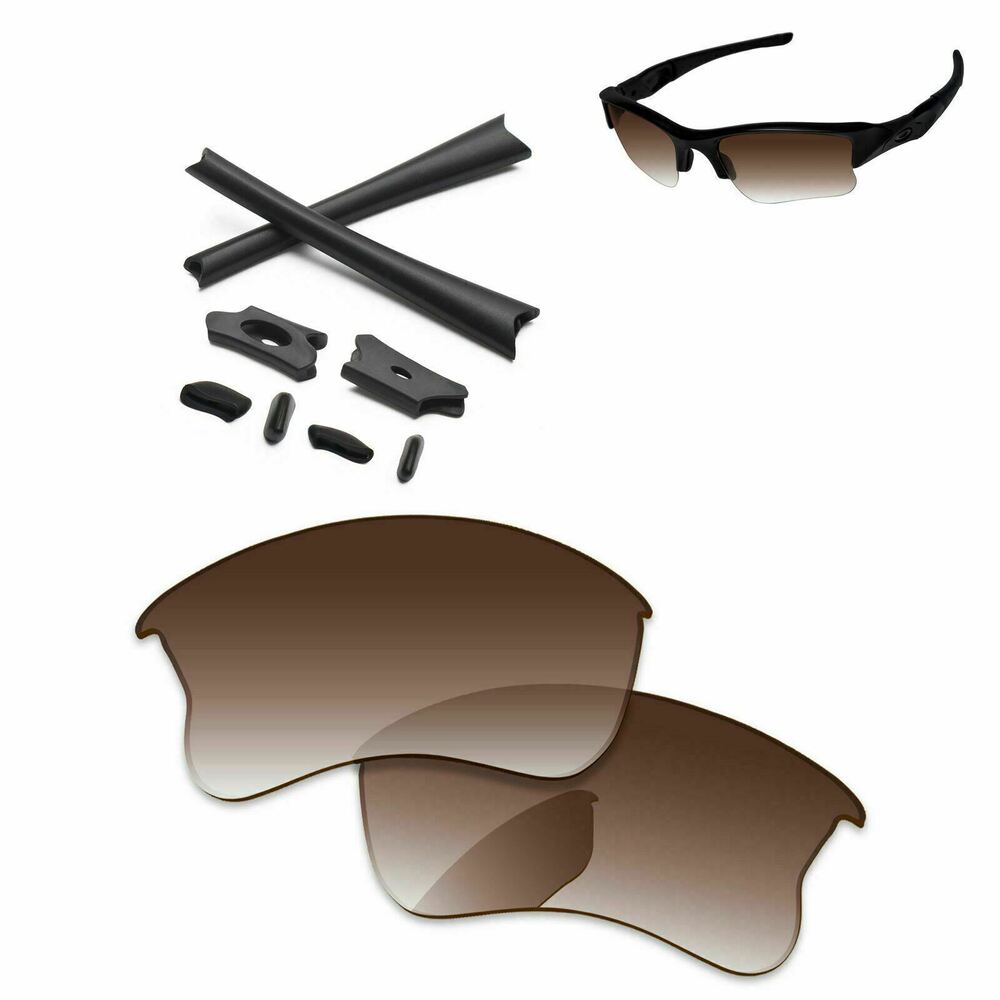 Rubber Kit + Polarized Replacement Lenses For-Oakley Flak Jacket XLJ - Options