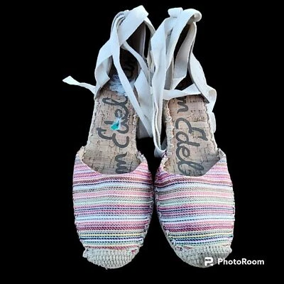 Sandalia de cuña alpargata Sam Edelman Vivian para mujer talla 7,5 arco iris boho hippie sol Foto 1 de 4