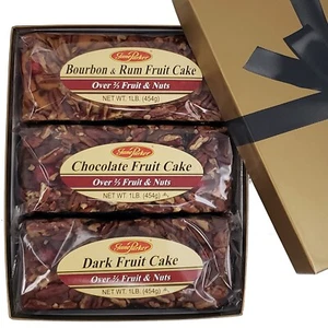 Jane Parker Triple Delight Chocolate, Dark, & Bourbon Rum1Lb Fruitcake FREE SHIP - Picture 1 of 5