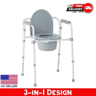 Toilet Assistance Seniors Portable Folding Elderly Disabled Potty Handicap Seat - Image 1 of 4