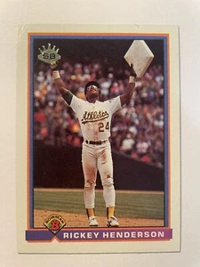 🔥1991 MLB Bowman 'Stolen Base Leader' | Rickey Henderson | #692 | Athletics🔥 - Picture 1 of 2