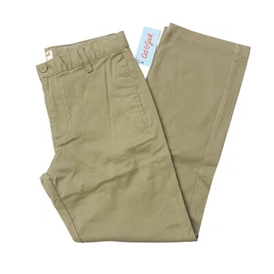 Cat & Jack Boys Size 12 Husky Uniform Pants Pockets Vintage Khaki - Picture 1 of 11