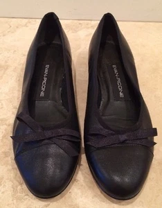 EVAN-PICONE Ballerinas weiches schwarzes Leder Cape Zehen Band Schleife 6M einmal getragen! - Bild 1 von 12