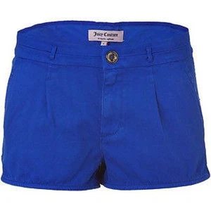 JUICY COUTURE Los Angeles, California BLUE Twill SHORTS Lazuli PLEATED ( 4 ) - Picture 1 of 1