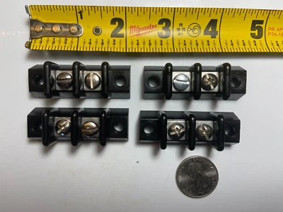 Terminal Blocks Strips 2-Row 2-Position Large (LOT OF 4) #8 Surface-Mount Screws - Image 1 of 4