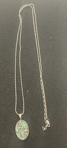 Vintage Katana Sleeping Beauty Reversible 925 Sterling Silver Pendant &Necklace - Picture 1 of 8