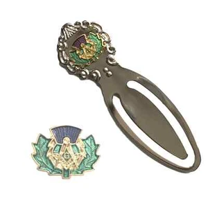 Masonic Crest Scottish Thistle Badge & Masonic Scottish Thistle Bookmark-K078 - Picture 1 of 3