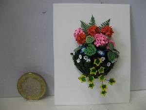 Dolls house 1/12  Wall basket for the Garden . Geraniums , morning glory, ivy . - Picture 1 of 3
