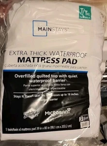 Mainstays Extra Thick Waterproof Mattress Pad Twin / Twin XL - Picture 1 of 8