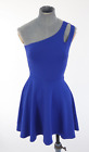 Party Skater Dress Blue Cheryl Creations One Shoulder  Cut Out size S