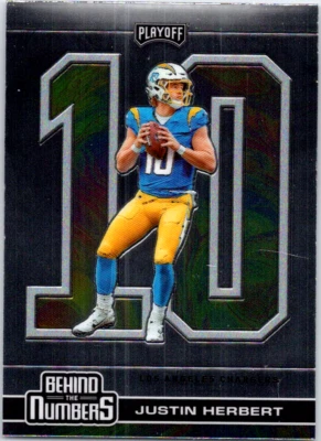 JUSTIN HERBERT 2020 Panini Playoff BEHIND THE NUMBERS RC Chargers BTN-26 - Image 1 of 2