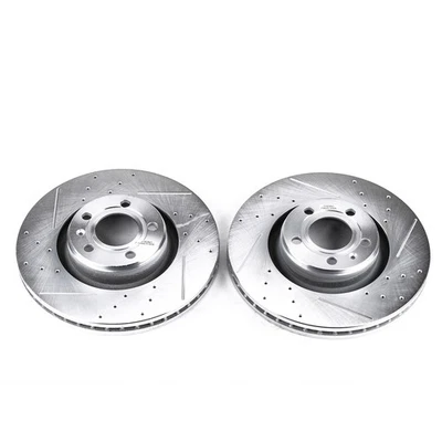 PowerStop Evolution Drilled Slotted Rotors Pair Front For Audi A6 Quattro - Image 1 of 3