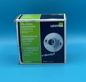 leviton 29816 Medium Base One-Piece Glazed porcelain lampholder - Picture 1 of 4