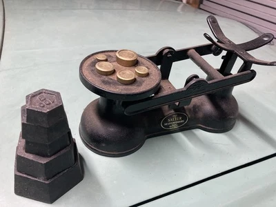 Vintage ‘Salter’ Staffordshire England Black Cast Iron Scale Kitchen Collectible - image 1 of 4