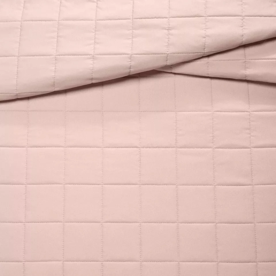 Full/Queen Box Stitch Microfiber Quilt Pink - Pillowfort