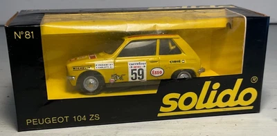 Coche de Rally Solido Francia Peugeot 104 ZS Nº81 Modelo Diecast En Caja Original Foto 1 de 4