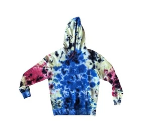 Guess Vintage 90s Tye Dye Puff Print Logo Hoodie Sweater Sweatshirt Size Medium - Picture 1 of 24