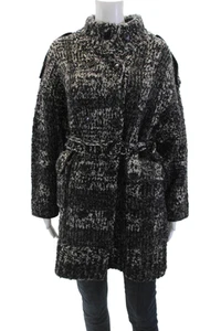 Burberry London Womens Wool Buttoned Long Sleeve High Neck Coat Black Size M - Picture 1 of 6