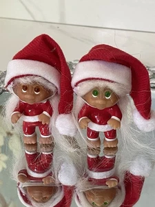 Muñecas troll de Navidad sombrero de Papá Noel vintage Norfin Dam niño/niña - Imagen 1 de 3