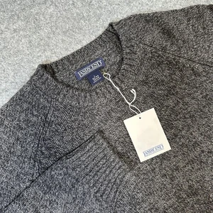Suéter Lands End Para Hombres Grande Gris 100% Cachemira Hecho en EE. UU. Cuello Redondo Pullover Tejido - Imagen 1 de 8