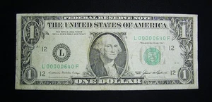 Series 1985  U. S.  One Dollar $1 FR Note Very Low Serial Number 5 ZEROS LOOK - Picture 1 of 24