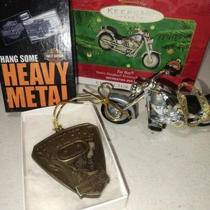 Harley Davidson Shovelhead und Fatboy Bike Ornamente 2000 - Bild 1 von 7