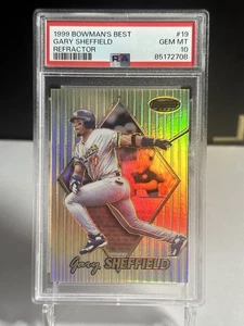 1999 BOWMAN'S BEST REFRACTOR #19 GARY SHEFFIELD /400 PSA 10 - Picture 1 of 4