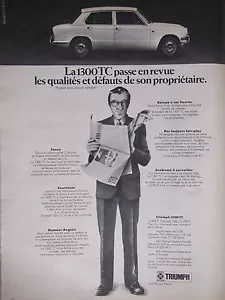 PUBLICITÉ 1970 TRIUMPH 1300 TC EN REVUE QUALITÉS ET LES DÉFAUTS DE SON PROPRIO - Bild 1 von 1