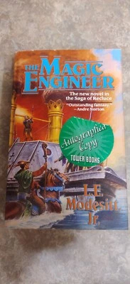Signed The Magic Engineer by L.E. Modesitt Jr. Paperback Saga of Recluse  - Image 1 of 4