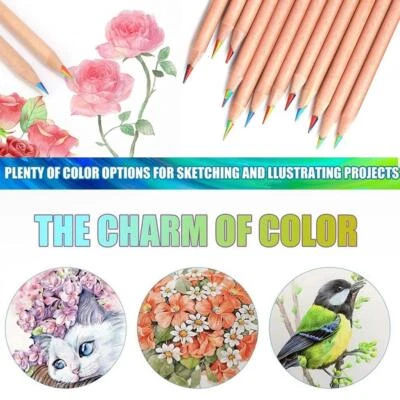 7 Color Rainbow Pencil Handbook DIY Painting Pencil Supplies Writing U9C7 F89C - Image 1 of 4