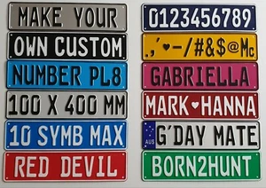 Custom Made Embossed Car Number Plates. More options go to NUMBER PLATES 4 FUN - Picture 1 of 2