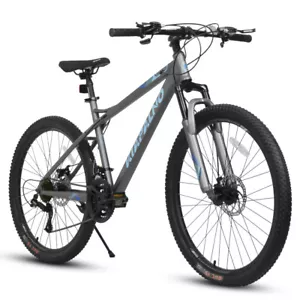 26 Inch Mountain Bike 21 Speed Steel Frame Dual Disc Brake Bicycle for Men Women - Picture 1 of 13