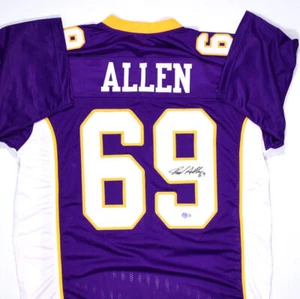 Jared Allen Autographed Purple Pro Style Jersey- Beckett W Hologram *Black - Picture 1 of 3