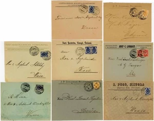 FINLANDIA 1890-1913 SOBRES IMPRESOS O ELEGANTES 8 CUBIERTAS - Imagen 1 de 7