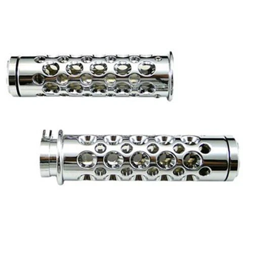 Handle Bar Grips Kawasaki Motorcycles - Chrome CNC Billet Aluminum Brand NEW USA - Image 1 of 1
