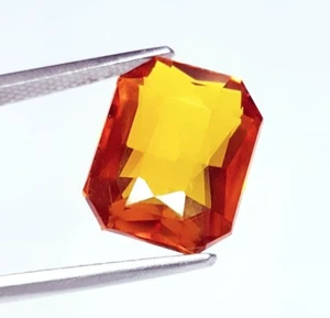 Gemas octágono Ceilán piedras preciosas sueltas certificadas 9 quilates zafiro naranja natural O113 - Imagen 1 de 12