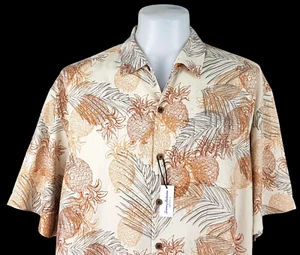 Tommy Bahama Herren 100 % Seide beige S/S LUXUS HAWAIIHEMD - 2XL - 56" - £119 - Bild 1 von 13