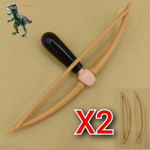X2 Playmobil arma-arco de flechas largo-arquero medieval-indio-vikingo-barbaro - Imagen 1 de 2