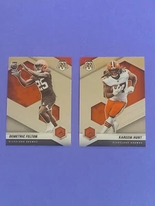 2021 PANINI MOSAIC FOOTBALL KAREEM HUNT DEMETRIC FELTON RC CLEVELAND BROWNS - Picture 1 of 8