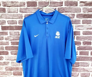 🔥 St. Louis University Billikens Nike Dri-Fit Blue Polo Shirt Men's 2XL XXL SLU - Picture 1 of 7