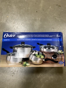 Oster Rametto Stainless Steel Cookware Casserole Set 8 Pieces Large Size - Picture 1 of 5