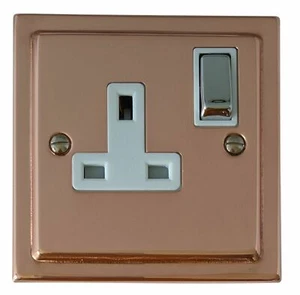 Placa Trimline G&H TBC209 Cobre Brillante 1 Banda Único 13A Enchufe Conmutado Enchufe - Imagen 1 de 1