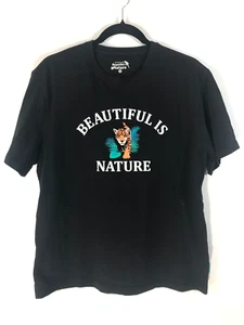 Giordano Black Graphic Tee T Shirt Animal Nature Size Medium Unisex Cotton - Picture 1 of 8