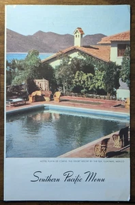 Vintage 1940's Southern Pacific Railroad Menu Hotel Playa De Cortes - Picture 1 of 8